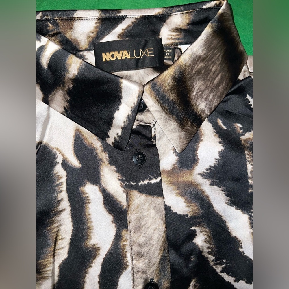 NWT Fashion Nova Zebra Print Midi Satin Dress size XS - Picture 4 of 6